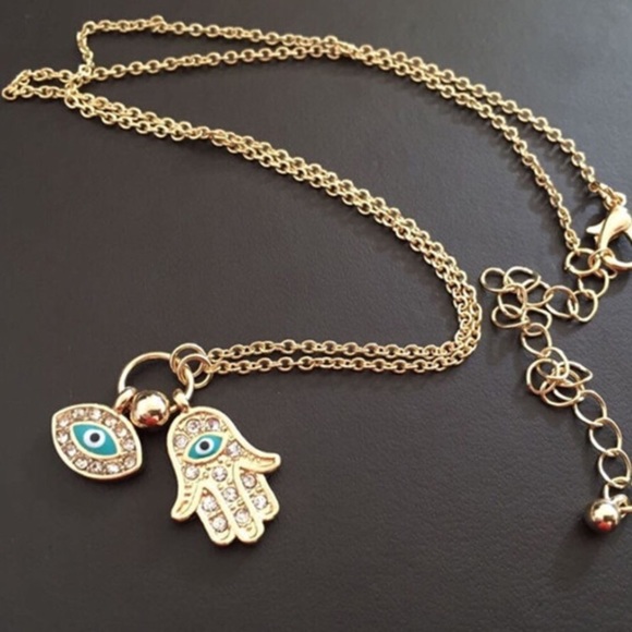 Jewelry - 3 for $15 Gold Hand & Eye Necklace